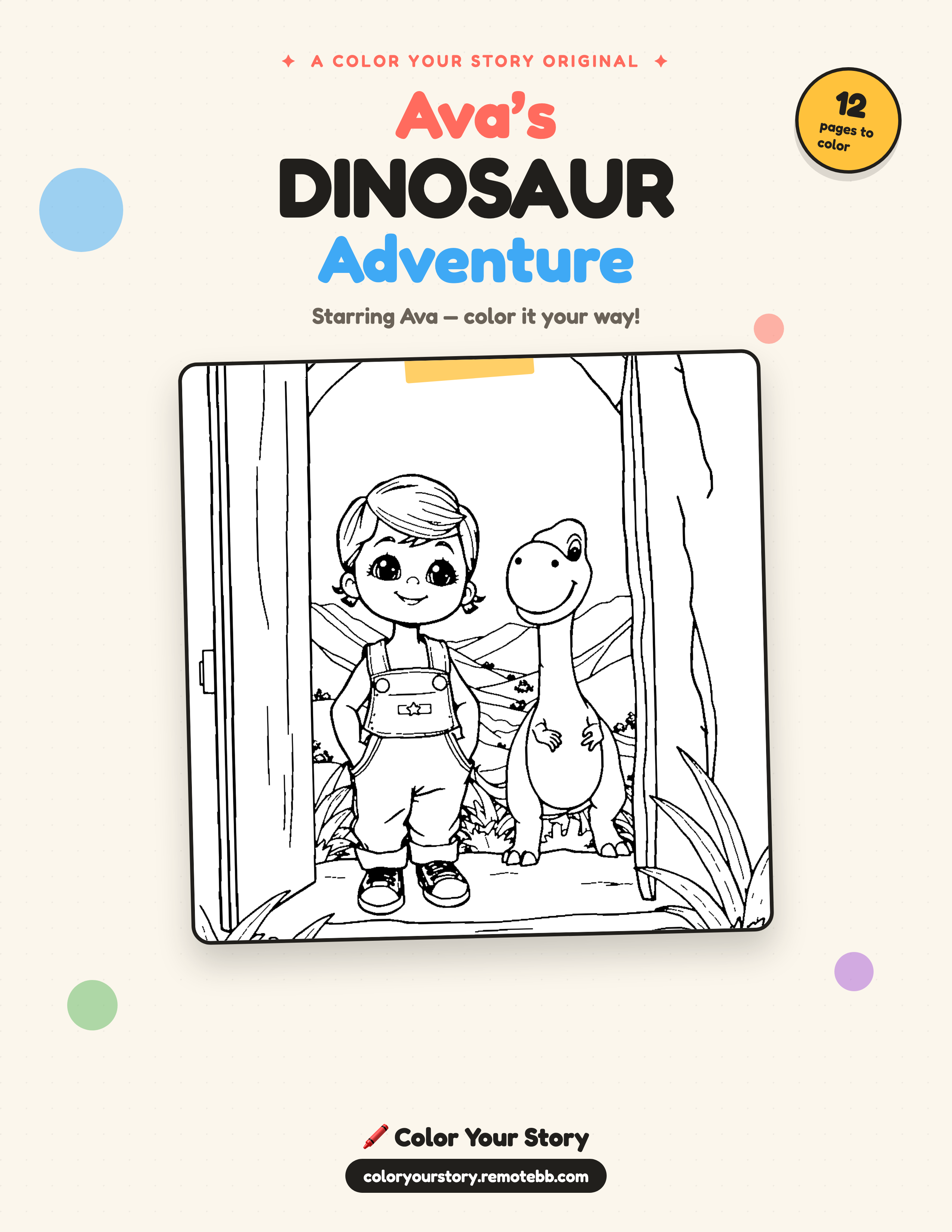 Front cover — Ava's Dinosaur Adventure